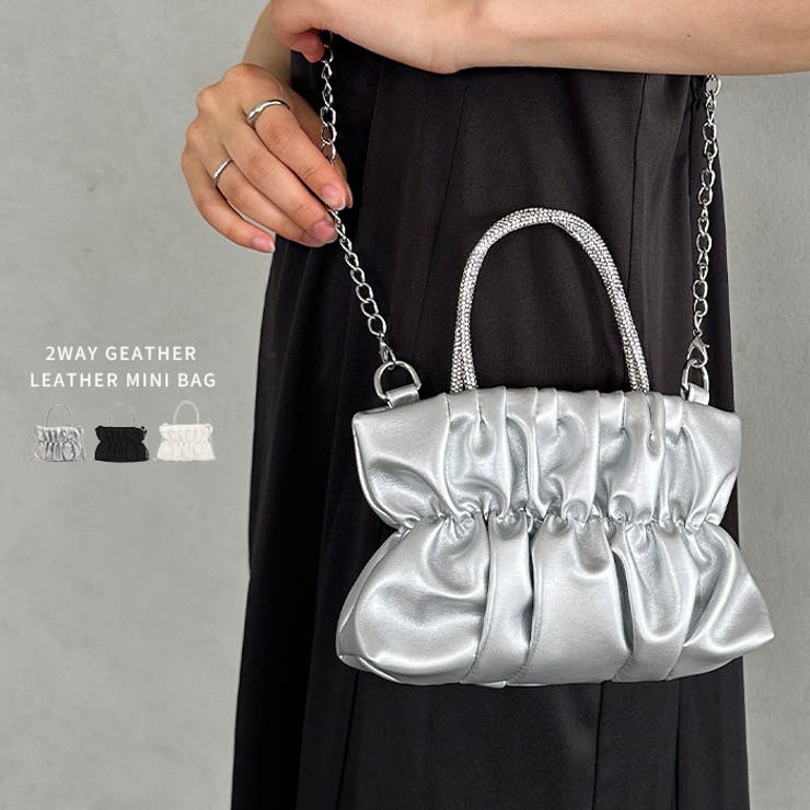 2WAYギャザーレザーミニバッグ[品番：OUTW0000390]｜Outfitter