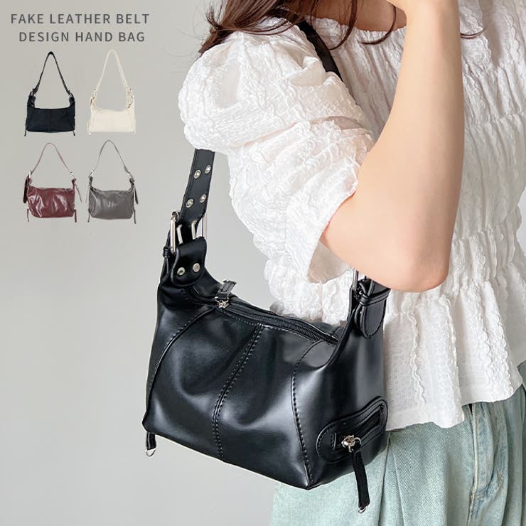フェイクレザーベルトデザインハンドバッグ | Outfitter lab | 詳細画像1 