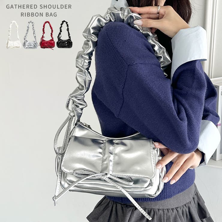 ギャザーショルダーリボンバッグ | Outfitter lab | 詳細画像1 