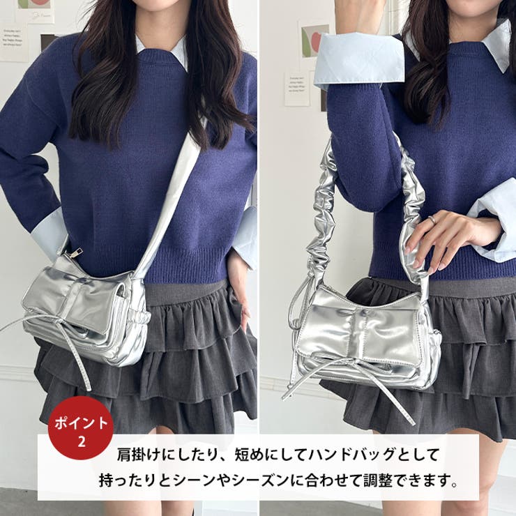 ギャザーショルダーリボンバッグ | Outfitter lab | 詳細画像3 