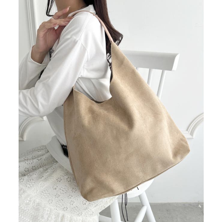 ベージュ | ポーチ付き スウェード風ワンハンドルバッグ | Outfitter lab