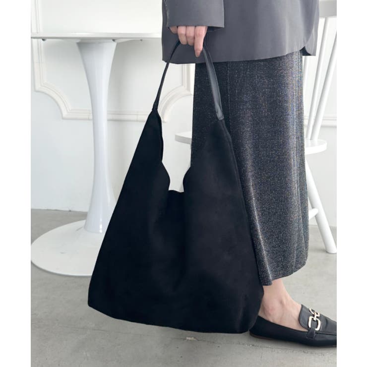 ブラック | ポーチ付き スウェード風ワンハンドルバッグ | Outfitter lab