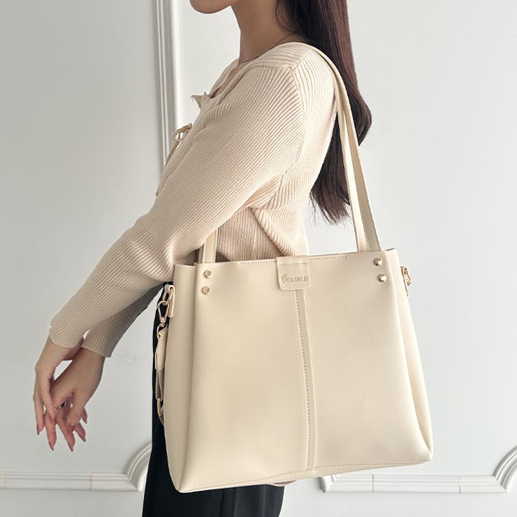 【A4収納可能】PUダブルショルダートートバッグ ショルダーバッグ | Outfitter lab | 詳細画像18 