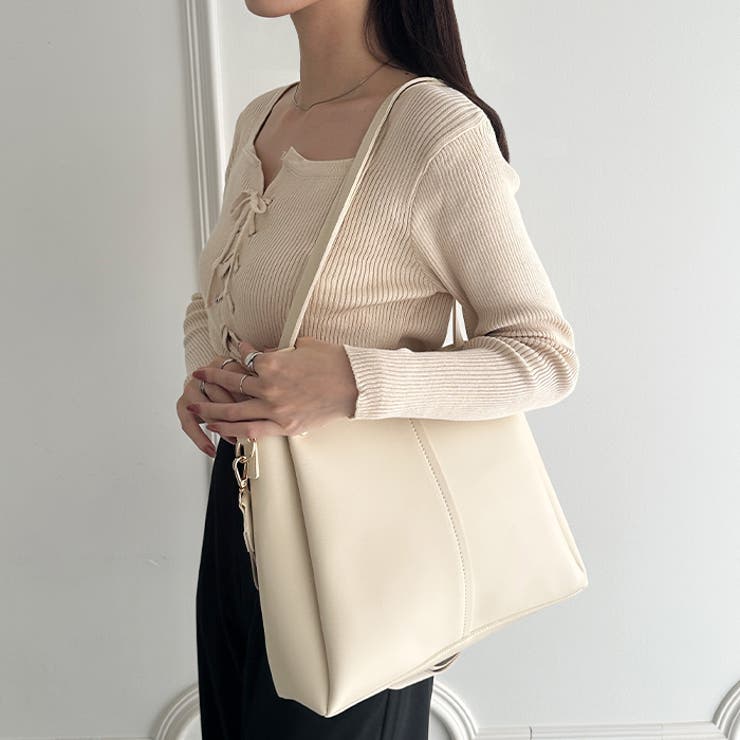 【A4収納可能】PUダブルショルダートートバッグ ショルダーバッグ | Outfitter lab | 詳細画像19 