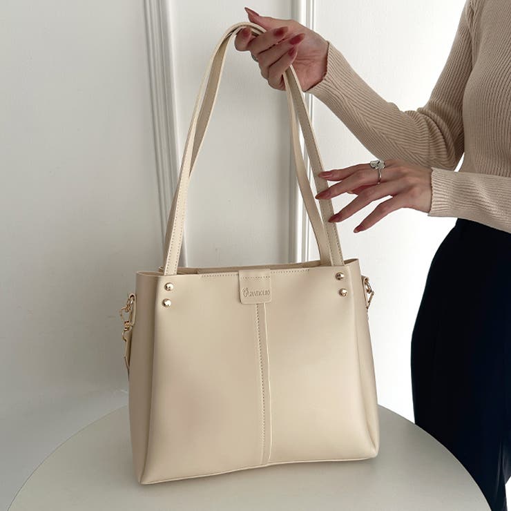 【A4収納可能】PUダブルショルダートートバッグ ショルダーバッグ | Outfitter lab | 詳細画像21 