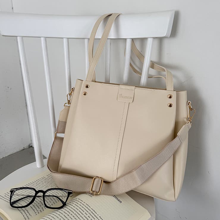 【A4収納可能】PUダブルショルダートートバッグ ショルダーバッグ | Outfitter lab | 詳細画像23 