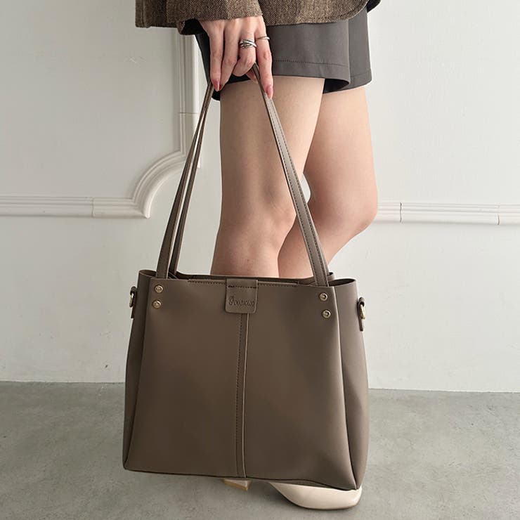 【A4収納可能】PUダブルショルダートートバッグ ショルダーバッグ | Outfitter lab | 詳細画像28 