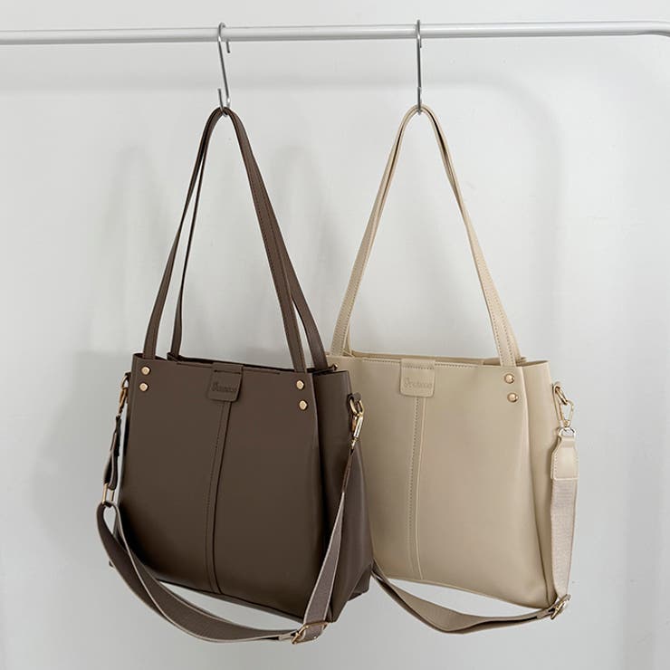 【A4収納可能】PUダブルショルダートートバッグ ショルダーバッグ | Outfitter lab | 詳細画像35 