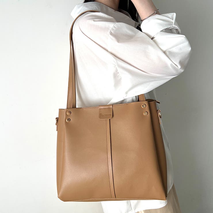 【A4収納可能】PUダブルショルダートートバッグ ショルダーバッグ | Outfitter lab | 詳細画像31 
