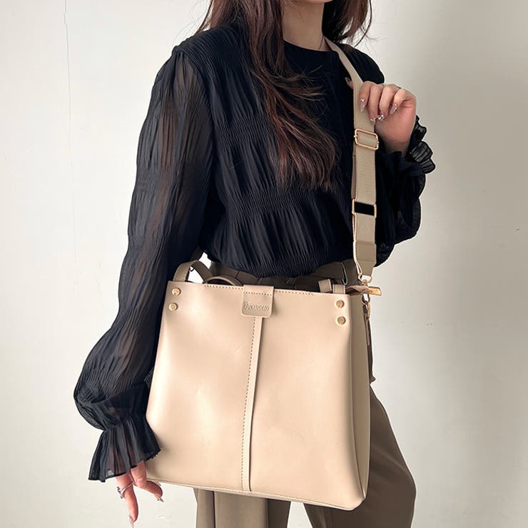 【A4収納可能】PUダブルショルダートートバッグ ショルダーバッグ | Outfitter lab | 詳細画像35 