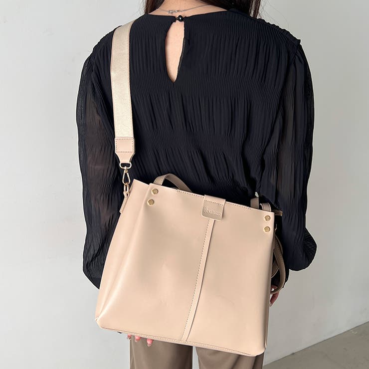 【A4収納可能】PUダブルショルダートートバッグ ショルダーバッグ | Outfitter lab | 詳細画像37 