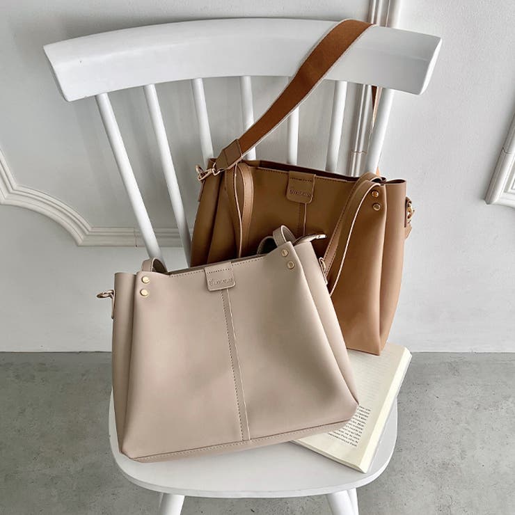 【A4収納可能】PUダブルショルダートートバッグ ショルダーバッグ | Outfitter lab | 詳細画像47 