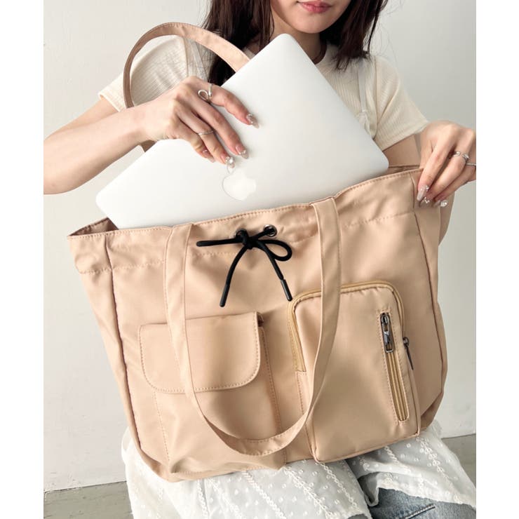 ベージュ | 【A4収納可】大容量 軽量 多収納トートバッグ | Outfitter lab