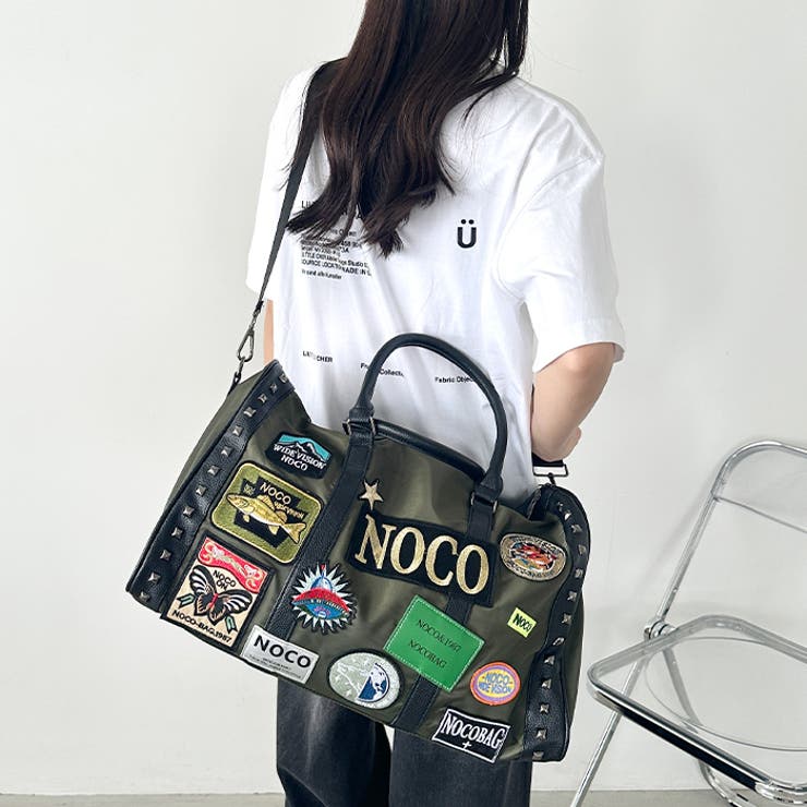 【大容量】ワッペンスタッズデザインボストンバッグ トラベルバッグ | Outfitter lab | 詳細画像14 