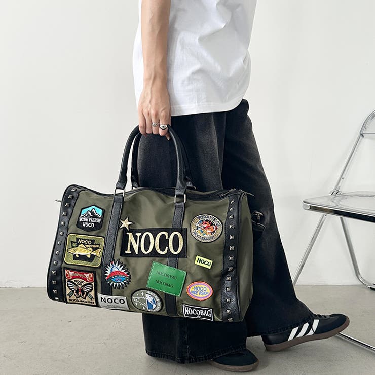 【大容量】ワッペンスタッズデザインボストンバッグ トラベルバッグ | Outfitter lab | 詳細画像15 