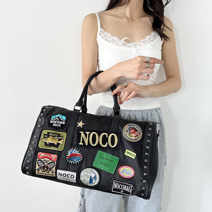 【大容量】ワッペンスタッズデザインボストンバッグ トラベルバッグ | Outfitter lab | 詳細画像6 