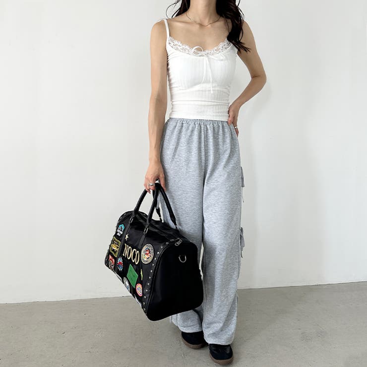 【大容量】ワッペンスタッズデザインボストンバッグ トラベルバッグ | Outfitter lab | 詳細画像9 