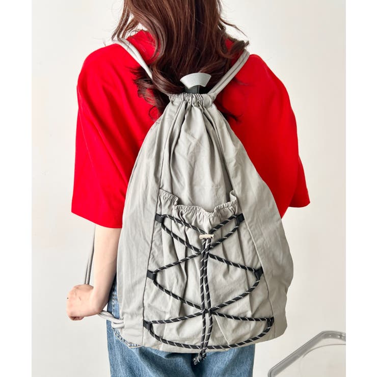 グレー | 【A4収納可】ナイロンドローストリングナップサック | Outfitter lab