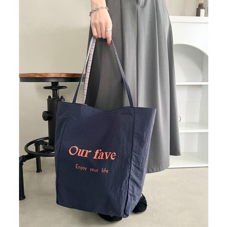 ネイビー | リバーシブルチェックトートバッグ | Outfitter lab
