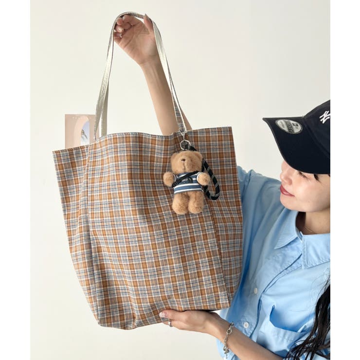 オフホワイト | リバーシブルチェックトートバッグ | Outfitter lab