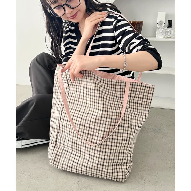 ピンク | リバーシブルチェックトートバッグ | Outfitter lab