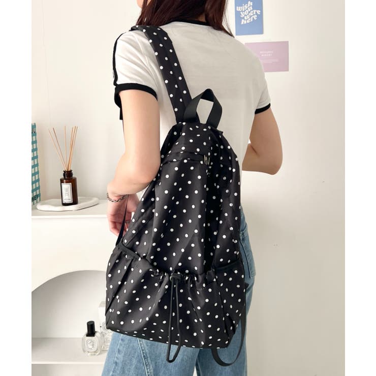 ブラック | 軽量ドットナイロンバックパック リュック | Outfitter lab
