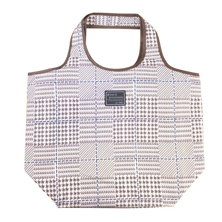 グレンチェック・ブラウン | 保冷エコバッグ 折りたたみ保冷バッグ ファスナー開閉 | At First