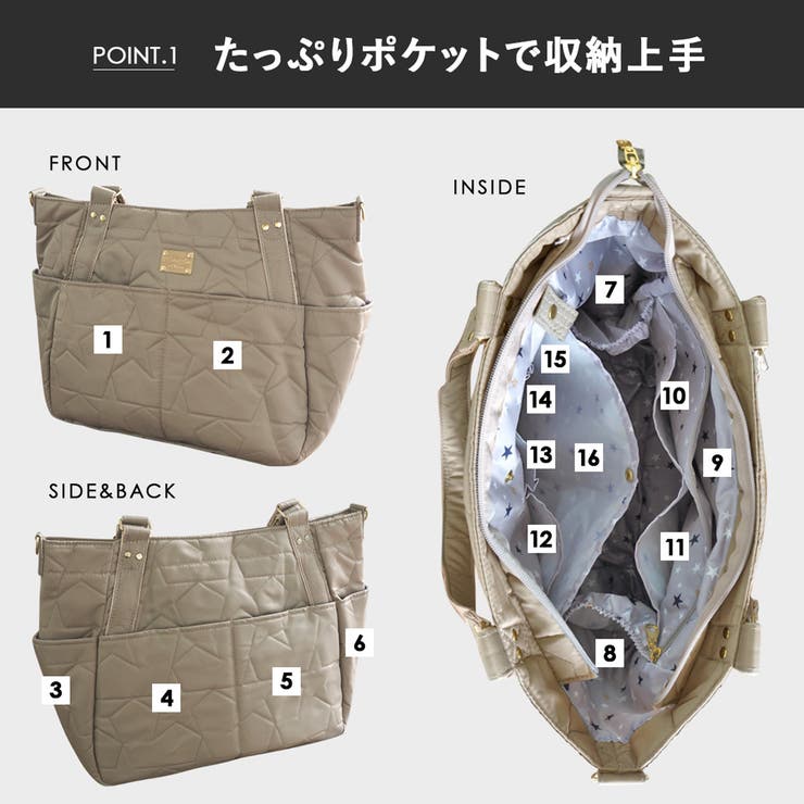 16ポケットトートバッグセット マルチマット 巾着袋付 | At First | 詳細画像3 