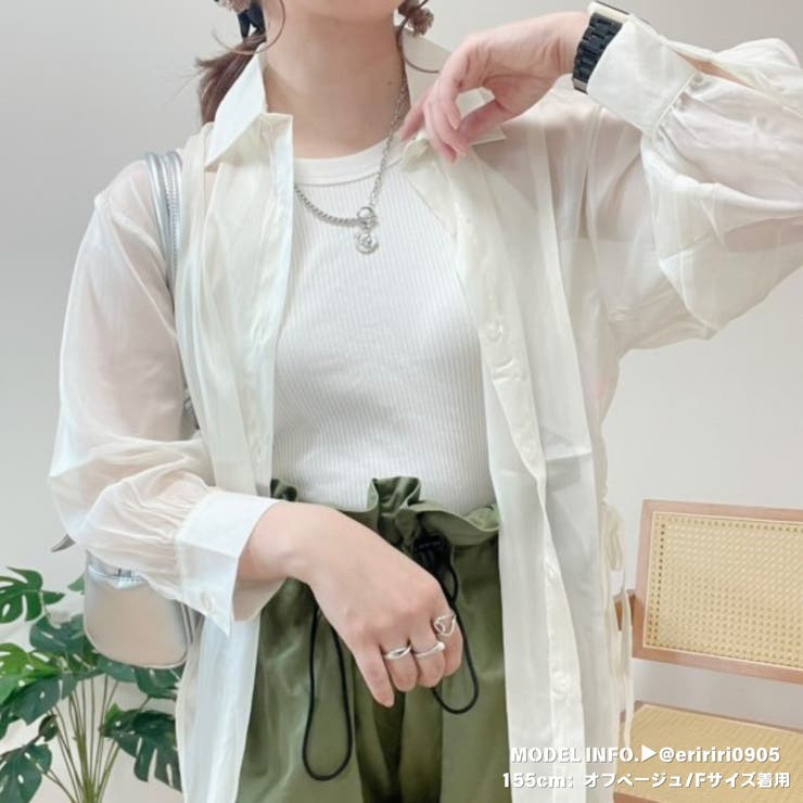 シアーシャツ レディース 薄手 脇リボン 羽織 ゆったり 春夏秋 | Belle Cie | 詳細画像25 