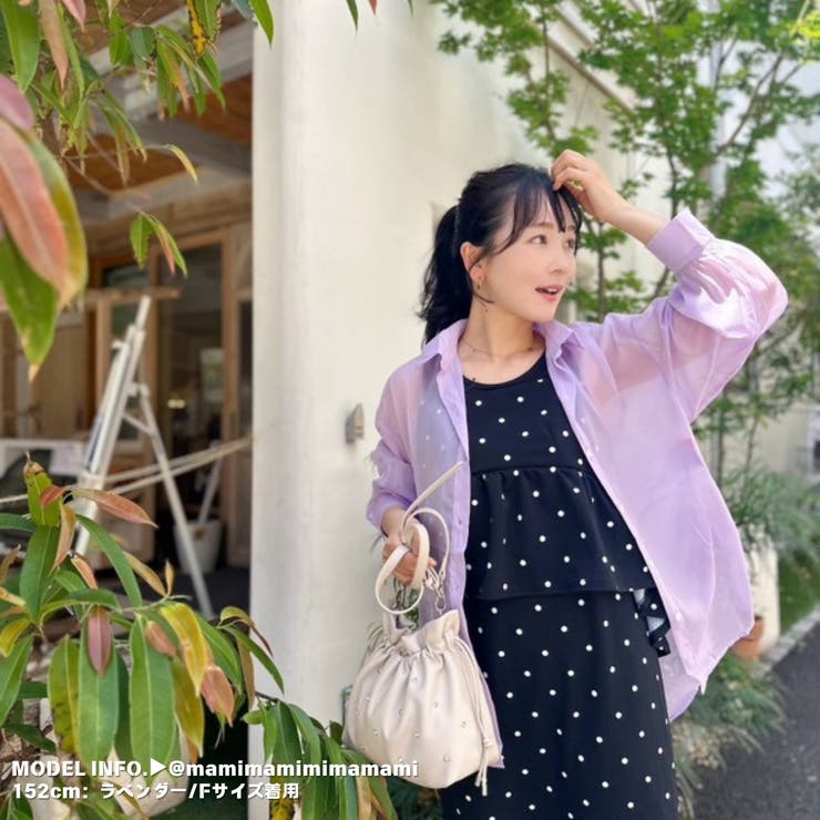 シアーシャツ レディース 薄手 脇リボン 羽織 ゆったり 春夏秋 | Belle Cie | 詳細画像38 