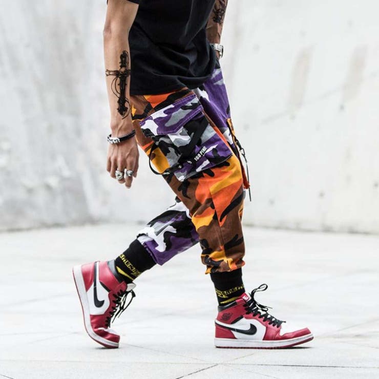 クレイジーパターンミリタリーカーゴパンツ メンズ 迷彩[品番