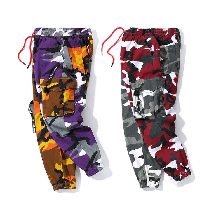 クレイジーパターンミリタリーカーゴパンツ メンズ 迷彩[品番