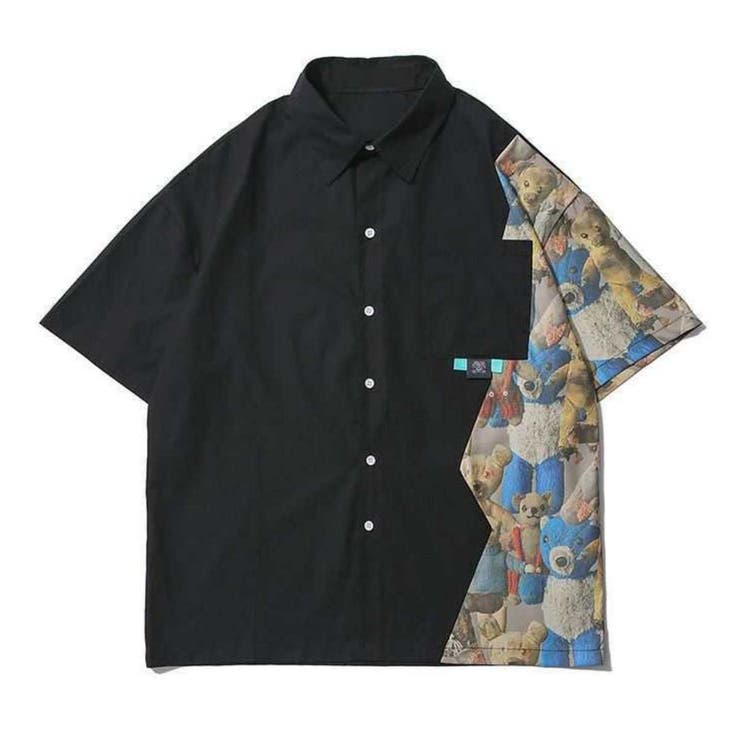 切り替え半袖シャツ メンズ くまプリント切替 品番 Amvw At Marvelous アットマーベラス のメンズ ファッション通販 Shoplist ショップリスト
