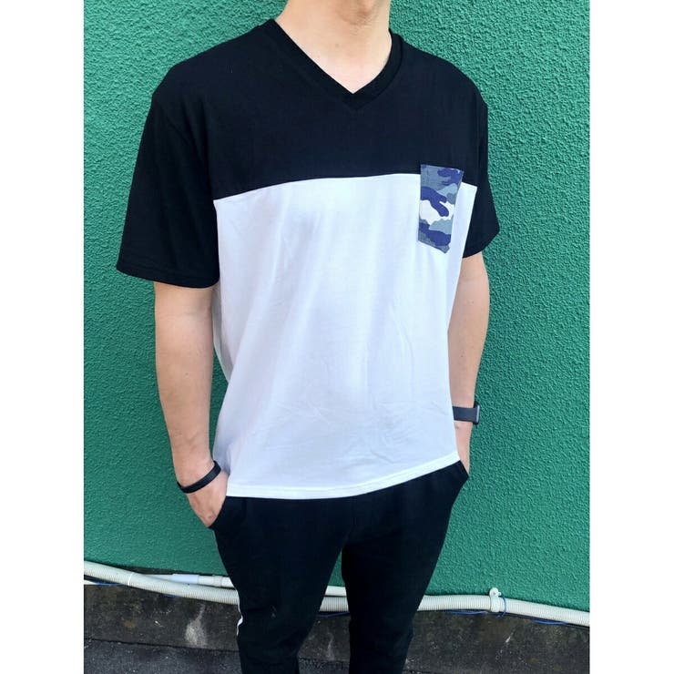 胸ポケットTシャツ メンズ 迷彩[品番：AMVW0000390]｜At