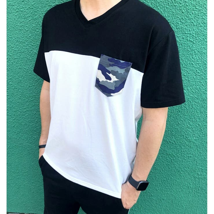 胸ポケットTシャツ メンズ 迷彩[品番：AMVW0000390]｜At