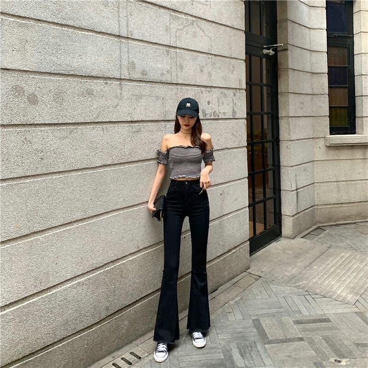 デニム フレアパンツ 秋物[品番：AMVW0000103]｜Belle Cie（ベルシー