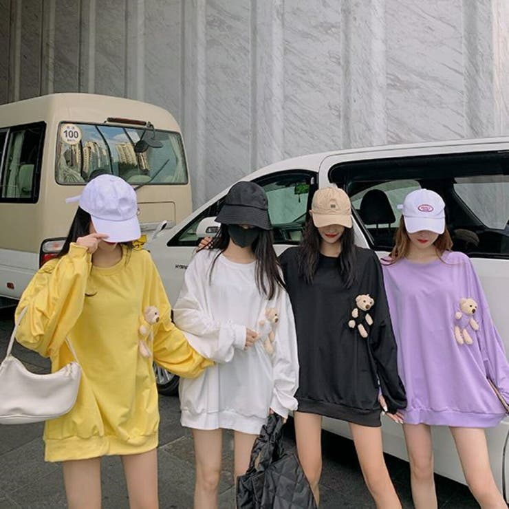 くまポケットビッグT スウェット 長袖[品番：AMVW0000132]｜Belle Cie