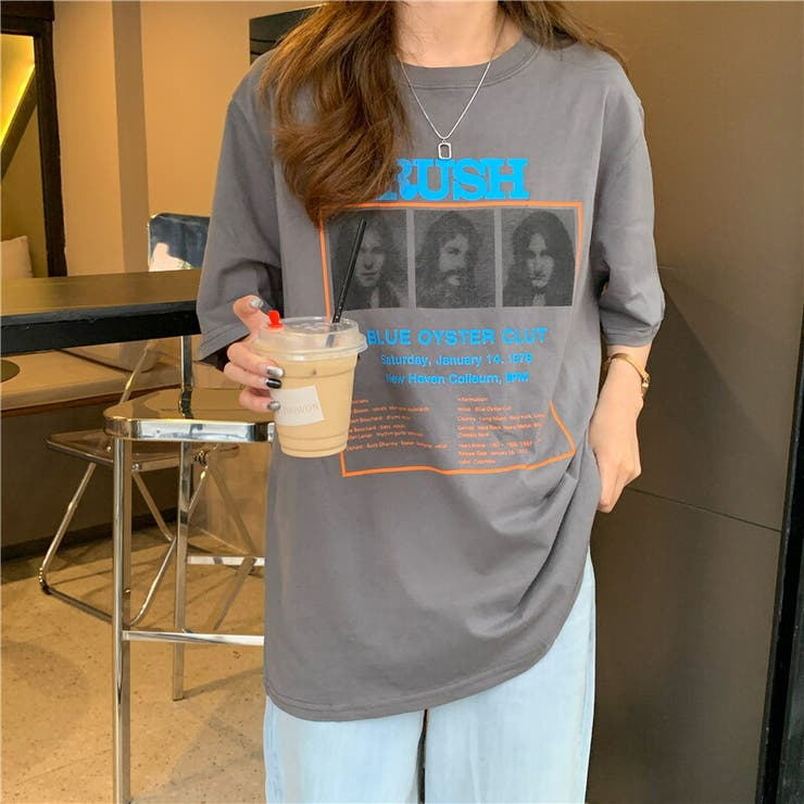 チャコールグレー | プリント Tシャツ カットソー | Belle Cie