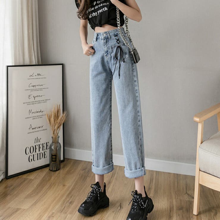 レースアップ デニムパンツ ジーンズ | Belle Cie | 詳細画像9 