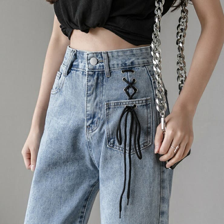 レースアップ デニムパンツ ジーンズ | Belle Cie | 詳細画像11 