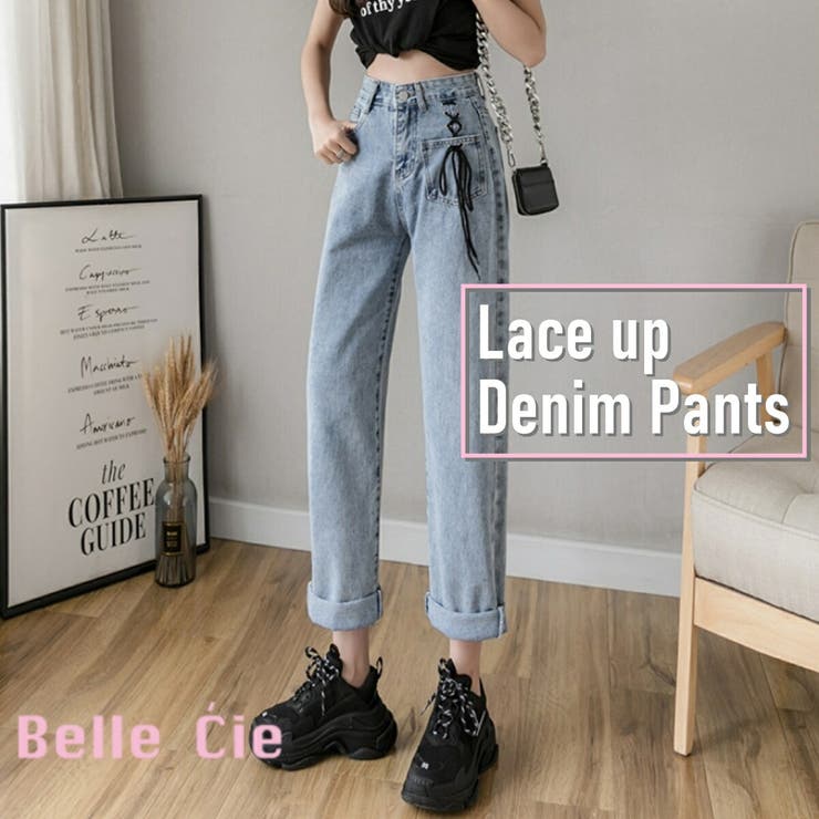 レースアップ デニムパンツ ジーンズ[品番：AMVW0000412]｜Belle
