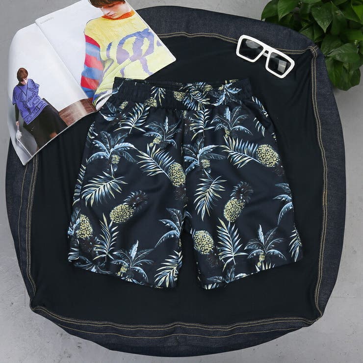 アロハ ショーツ メンズ ショートパンツ パイナップル やし柄 ハーフ