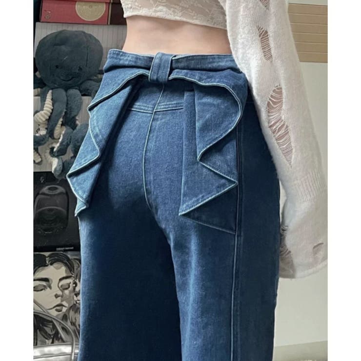 バックリボン デニムパンツ レディース | Belle Cie | 詳細画像7 