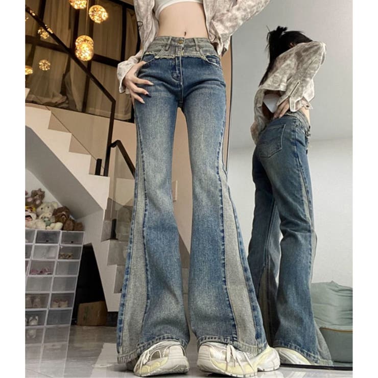 デニムパンツ ベルボトム ブーツカット[品番：AMVW0000923