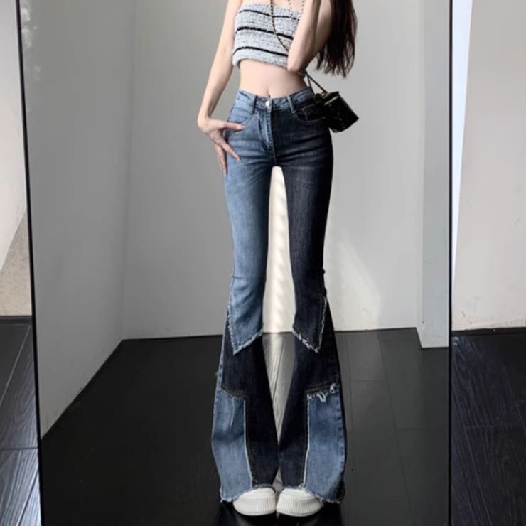 【ステラ期】Chloe 01ss フランス製 ブーツカットフレアデニム ブルー ステラ期】Chloe 01ss フランス製 ブーツカットフレアデニム