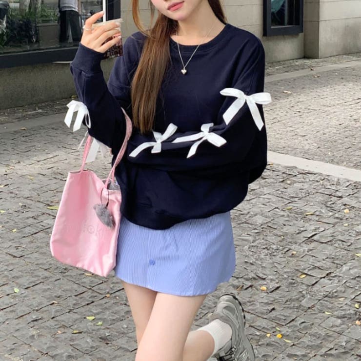 ネイビー | スウェット 長袖 トップス | Belle Cie