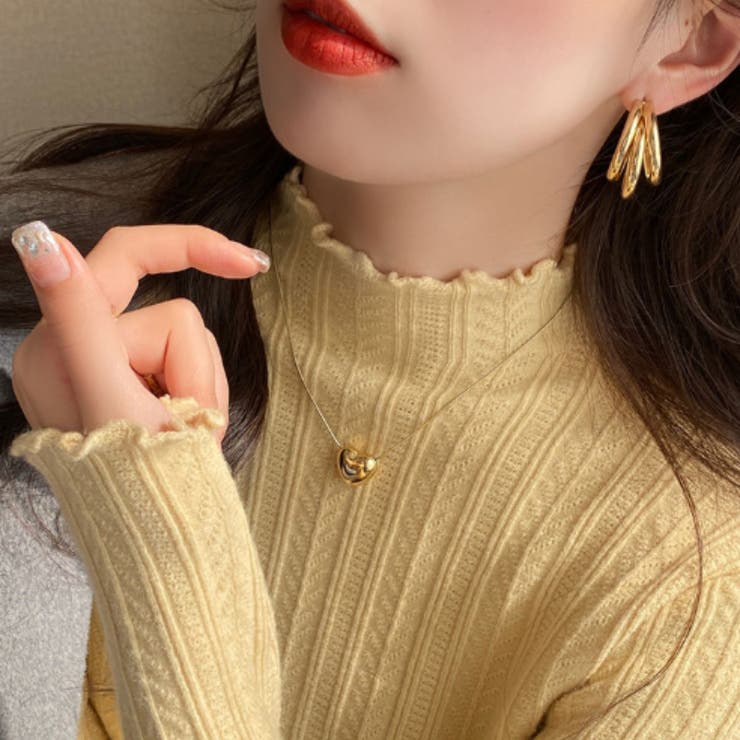 マスタード | ニット リブニット トップス | Belle Cie