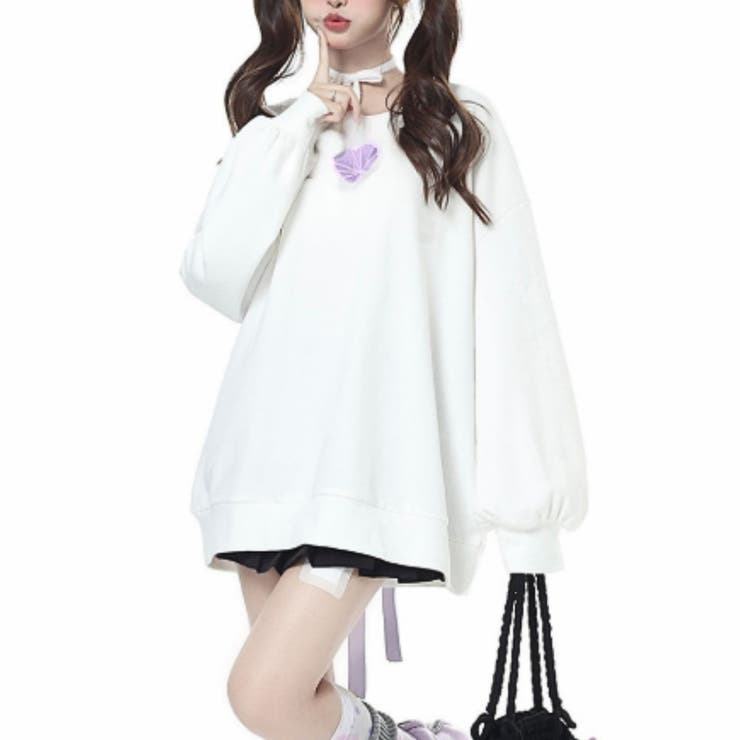 ホワイト | スウェット トップス プルオーバー | Belle Cie