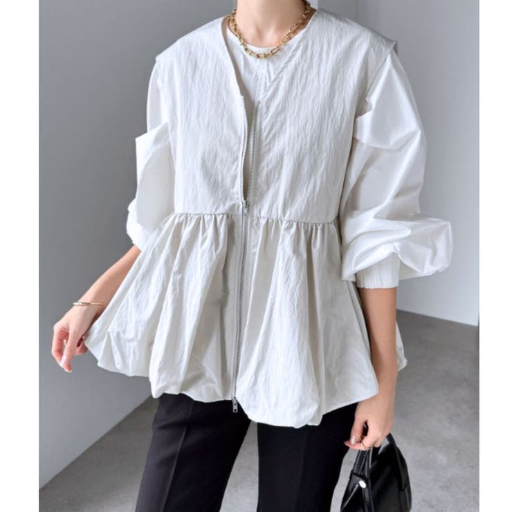 ホワイト | ベスト ジップアップ ノースリーブ | Belle Cie