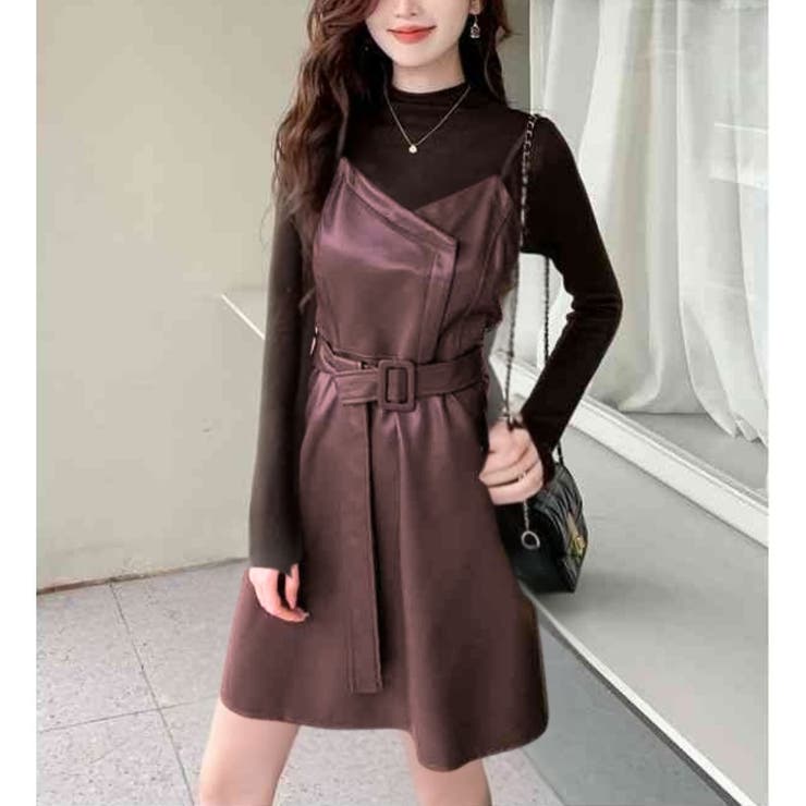 ワンピース フェイクレザー キャミワンピ | Belle Cie | 詳細画像4 